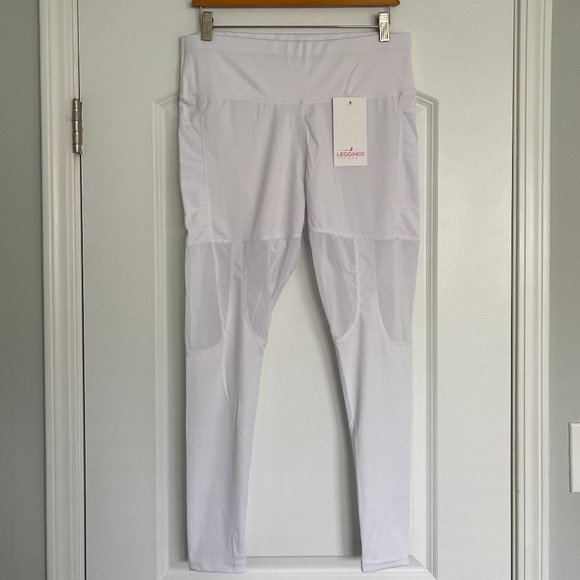 Leggings Park Pants - High Waisted Garter Mesh Panel Leggings
